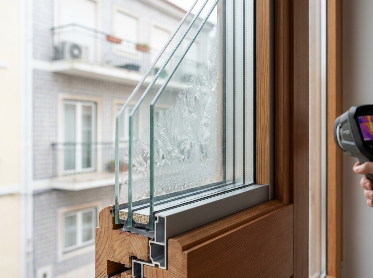 Exemplo de porta de vidro temperado transparente